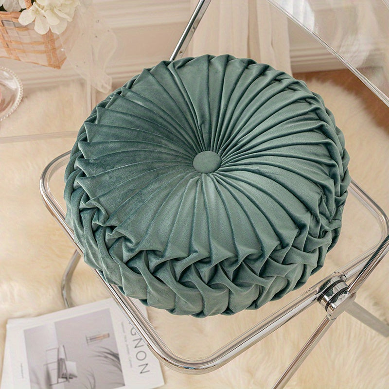 Floroux - Housse de coussin rond en velours pour canapé, tatami, salon et décoration de bureau