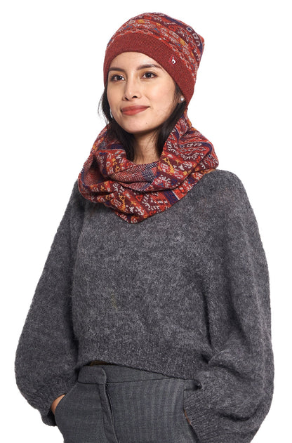 AlpacaFit Beanie - Luxe Jacquard Bonnet en 100%