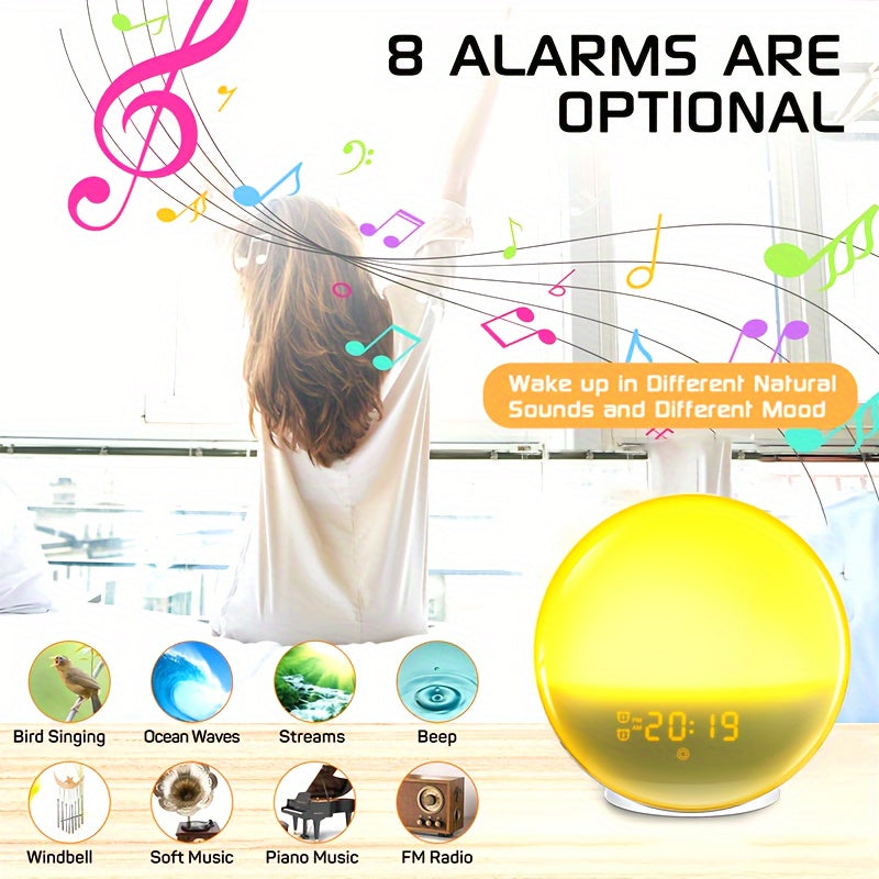 AlarmGlow – Réveil intelligent avec simulateur de lever de soleil et double alarme