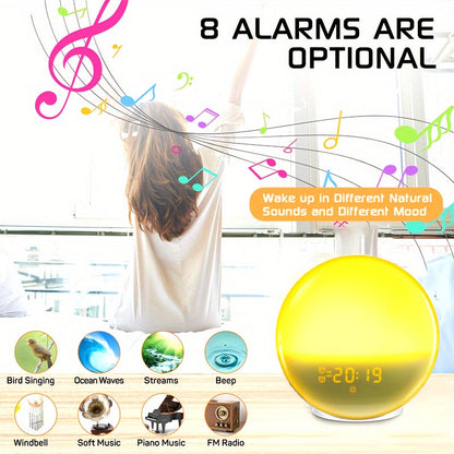 AlarmGlow – Réveil intelligent avec simulateur de lever de soleil et double alarme