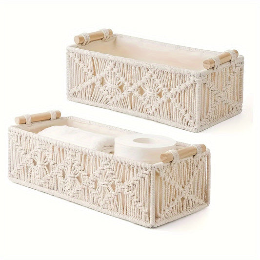 Boho Chic - Panier de rangement en coton naturel pour intérieur élégant