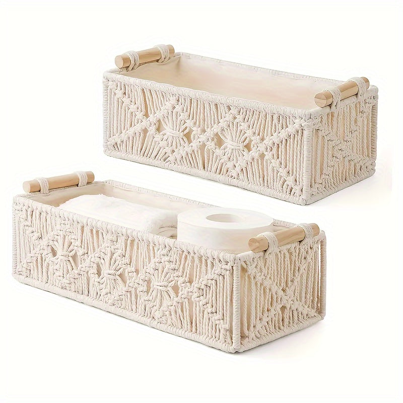 Boho Chic - Panier de rangement en coton naturel pour intérieur élégant