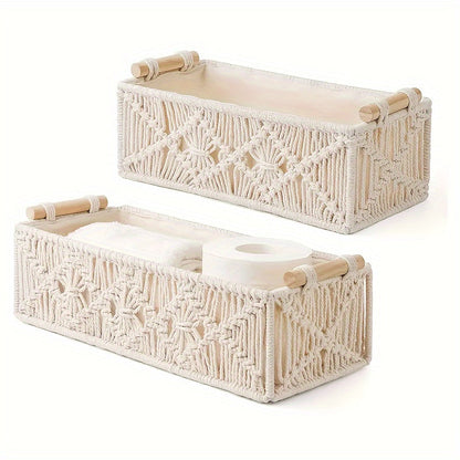 Boho Chic - Panier de rangement en coton naturel pour intérieur élégant