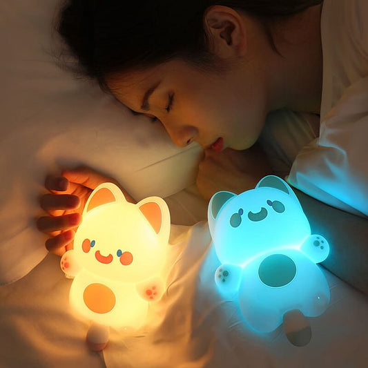 Quietsilicone Doodle Cat Lampe de Nuit LED - Cadeau Parfait pour Enfants et Filles
