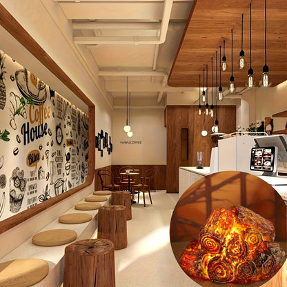 Bon Fire LED Résine Simulation Charbon Flamme Lampe - Fonctionne sur Piles Décoration Festive