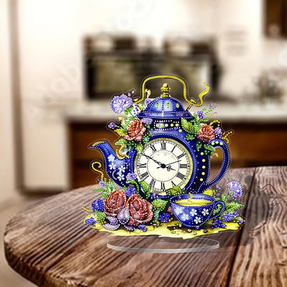 DecoClock - Horloge Théière Acrylique Élégante