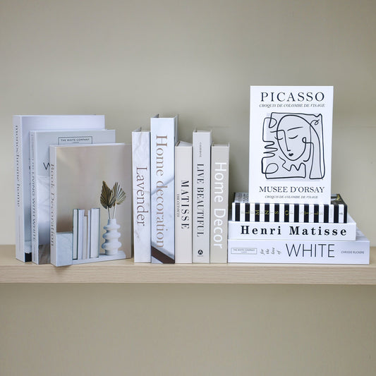 CityCharm - Ensemble de Livres Décoratifs Trompe-l'œil élégant