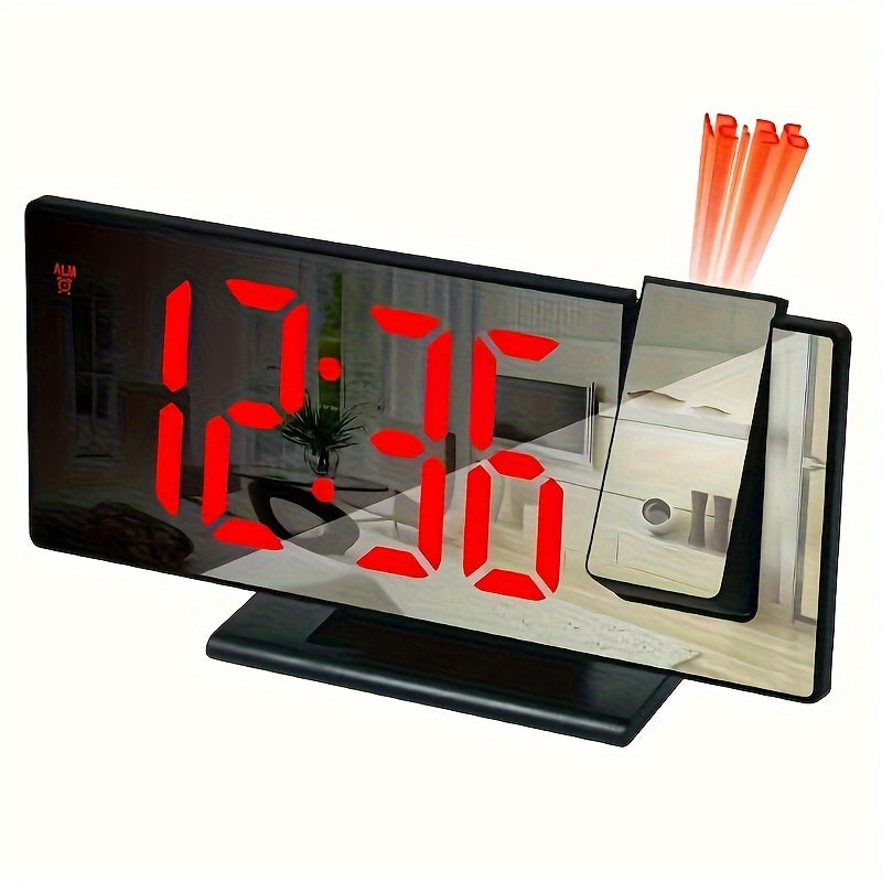 ProjectTime Horloge - Miroir de projection LED grand et élégant
