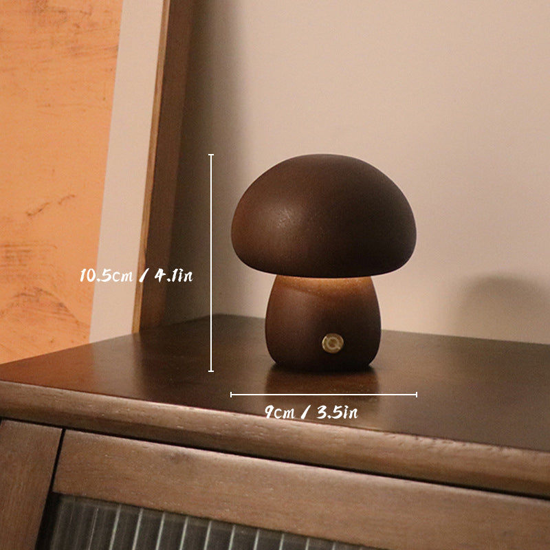 Floroux Lampe de table en bois champignon