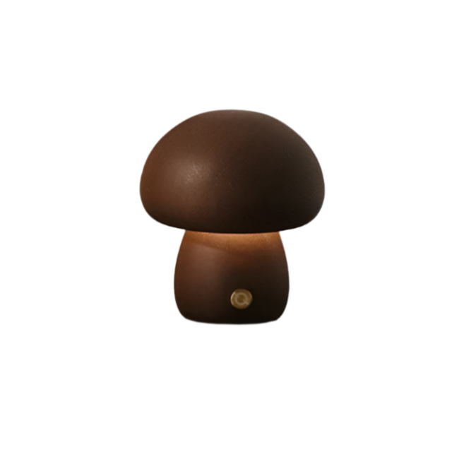 Floroux Lampe de table en bois champignon