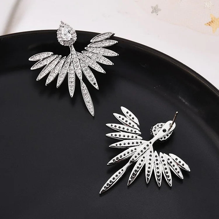 Boucles d'oreilles élégantes Celeste en argent avec ailes d'ange