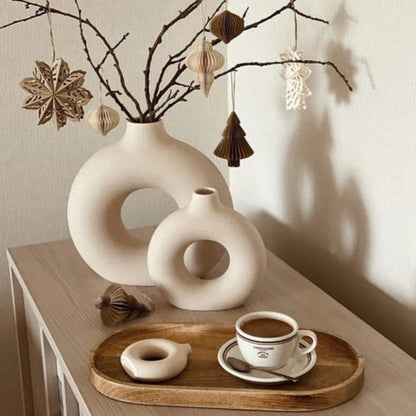 Floroux Decor Vase Set of 2 | Minimalist ceramic vases | Modern home decoration