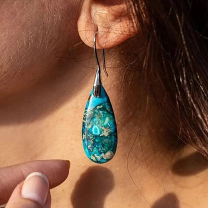 Boucles d'oreilles élégantes en forme de goutte avec pierre impériale - Collection Amara