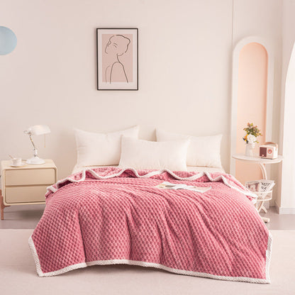 Floroux - Couverture multifonctionnelle en motif rayé 3D