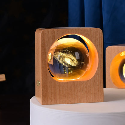 3D Espace Boule de Cristal USB Dimmable Luminaires de Nuit