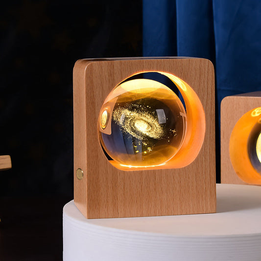 3D Espace Boule de Cristal USB Dimmable Luminaires de Nuit