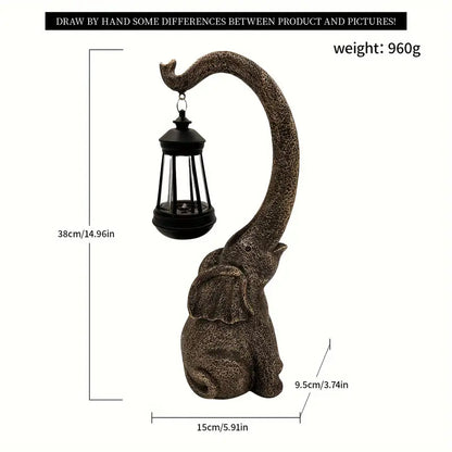 Floroux Lampe de jardin solaire Éléphant Enchanté | Lumière d'ambiance pour extérieur | Écologique | Lampe décorative de jardin