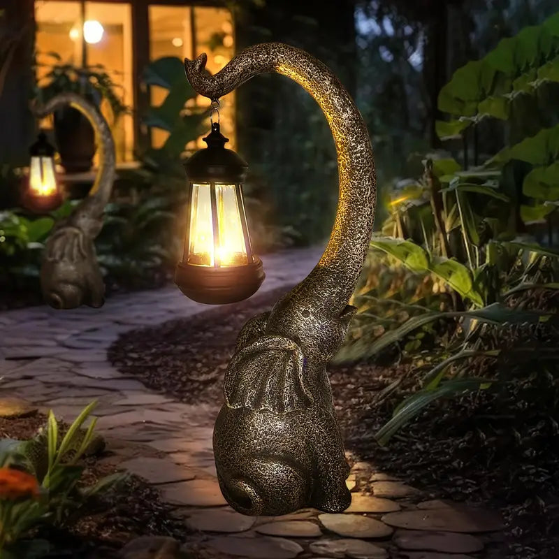 Floroux Lampe de jardin solaire Éléphant Enchanté | Lumière d'ambiance pour extérieur | Écologique | Lampe décorative de jardin