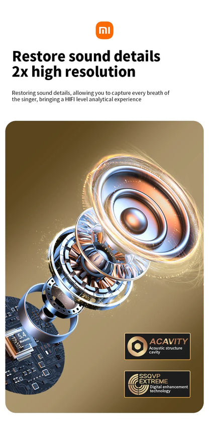 Écouteurs sans fil Bluetooth Xiaomi Mijia S39 avec clip d'oreille - avec affichage LED - réduction de bruit ANC TWS audio stéréo HiFi écouteurs écouteurs