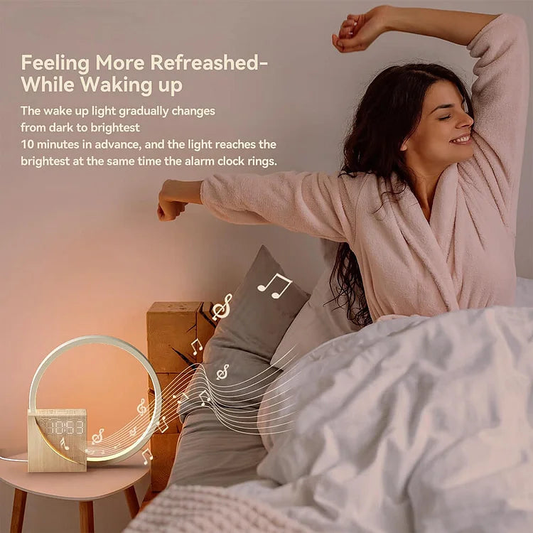 Floroux Touch Alarm Clock Table Lamp | Dimmable LED Lamp | Alarm Clock and Night Light in One | Modern Design