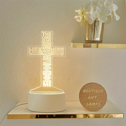 CrossGlow - Lampe de nuit LED 3D en acrylique avec USB