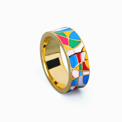 Bague en zirconium émaillé élégante - Nadia