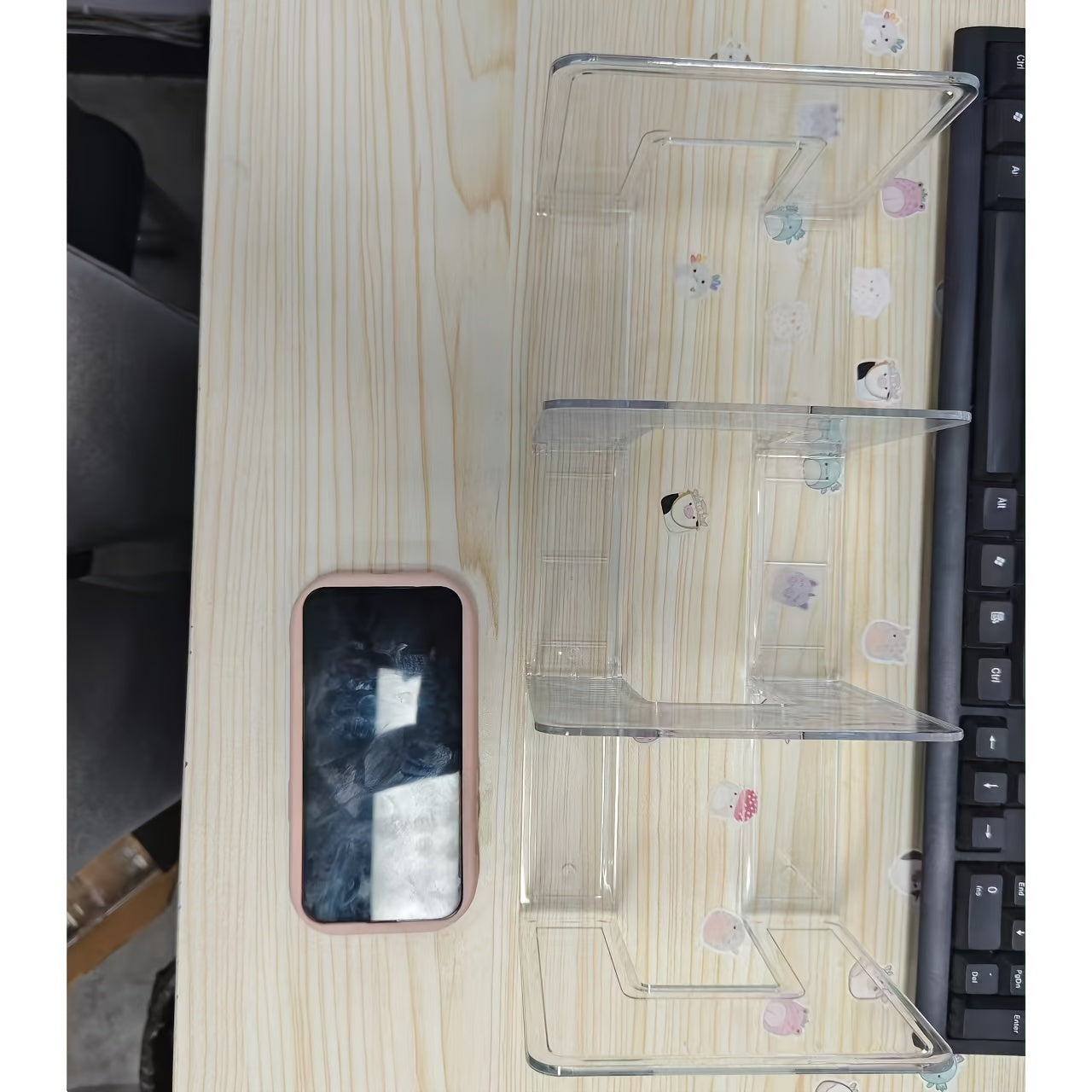 Kast Wallet Organizer – Râtelier de stockage transparent en plastique ABS à 3 compartiments pour sacs