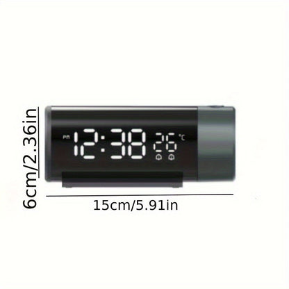 ProjectElite Horloge - Horloge de projection moderne noire résistante