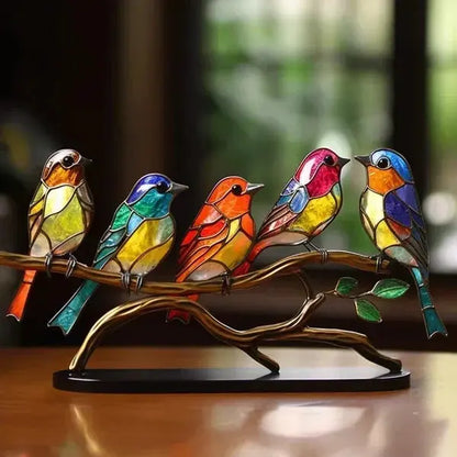 ArtVerre - Oiseaux en Verre Coloré Élégants pour une Décoration Raffinée