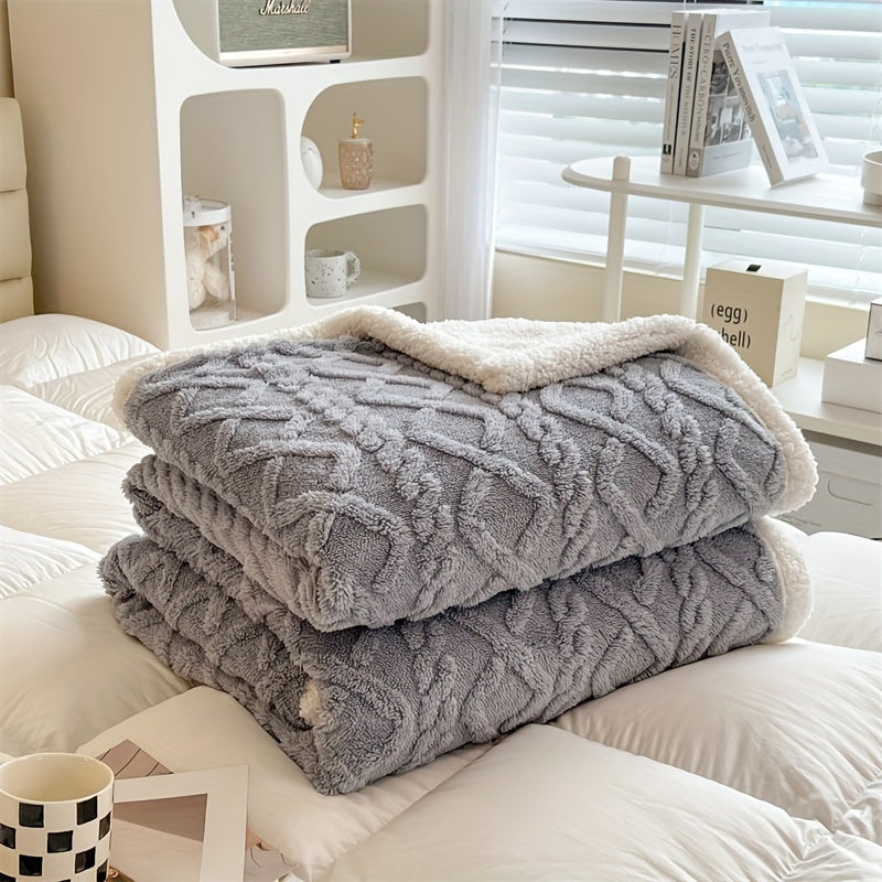 Couverture en Fleece Double Face Vintage Luxe - Indispensable pour l'Hiver