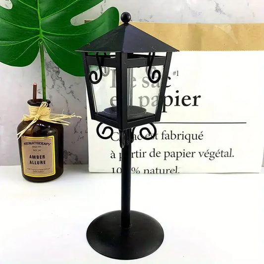ÉclatRétro - Porte-Bougie en Métal Élégant avec Design Pavillon