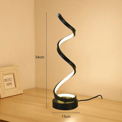Floroux - Lampe de table spirale moderne à variateur avec base ronde Lampe de table spirale moderne à variateur avec base ronde