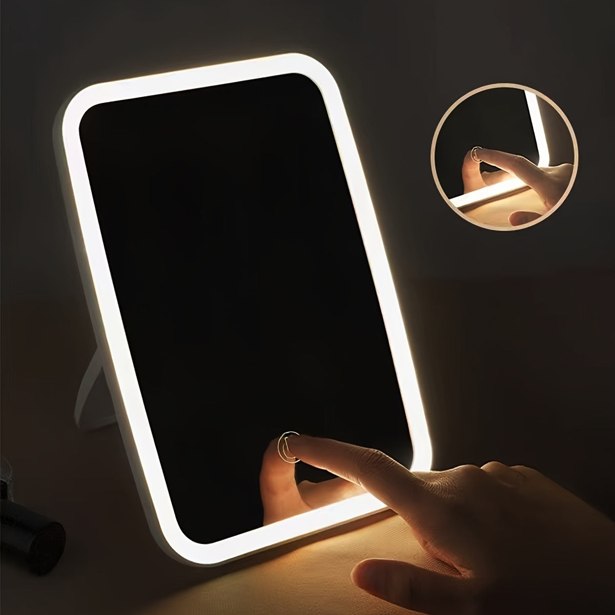 BloomMirror - Miroir de maquillage élégant LED USB rechargeable