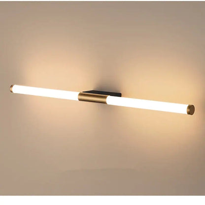 Applique murale LED linéaire moderne simple Leigh en métal doré blanc pour chambre