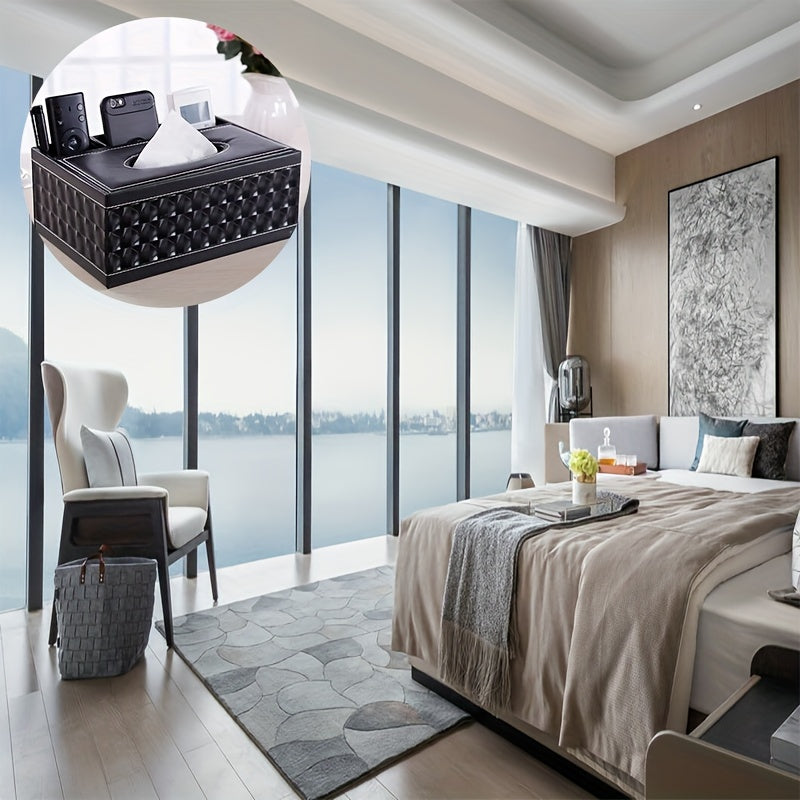 Chic Organizer - Boîte de rangement en cuir artificiel de luxe avec 4 compartiments