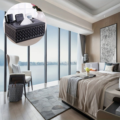 Chic Organizer - Boîte de rangement en cuir artificiel de luxe avec 4 compartiments
