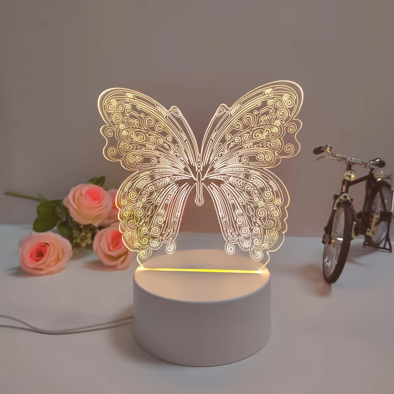 ButterflyGlow Lampe - Éclairage de nuit LED 3D géométrique