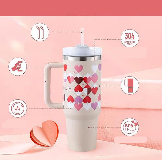 Tasse isolante avec anse et paille | 1200 ML