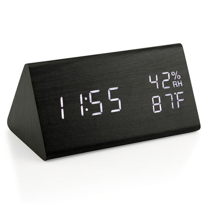 NatureClock – Réveil en Bois Élégant avec Affichage Climatique