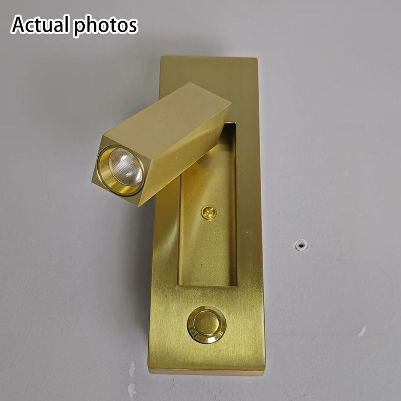 Floroux Applique Murale LED Minimaliste | Design Rectangulaire en Aluminium | Avec Interrupteur et Option USB