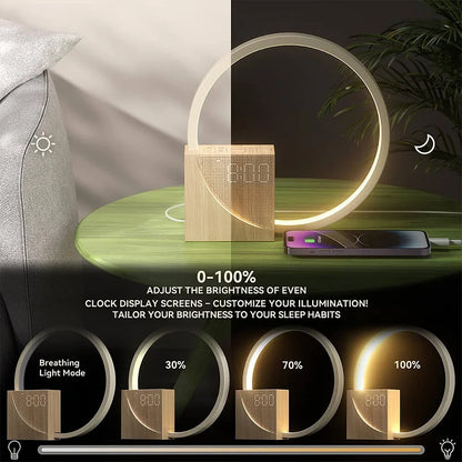Floroux Touch Alarm Clock Table Lamp | Dimmable LED Lamp | Alarm Clock and Night Light in One | Modern Design
