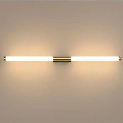 Applique murale LED linéaire moderne simple Leigh en métal doré blanc pour chambre