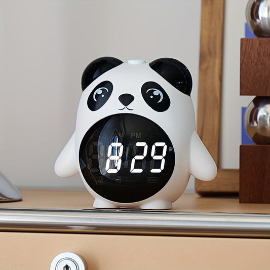 PandaGlow Horloge - Réveil Mignon Rechargeable avec Température