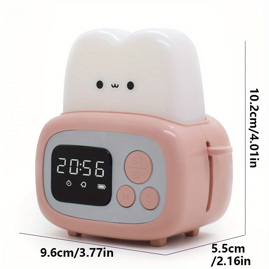 GlowBake Horloge - Réveil LED moderne avec USB rechargeable