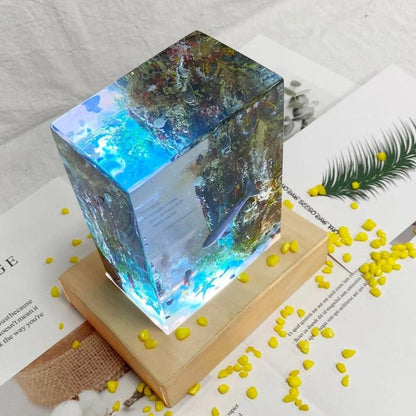 Floroux - Magnifique lampe de table Océan en résine pour votre maison