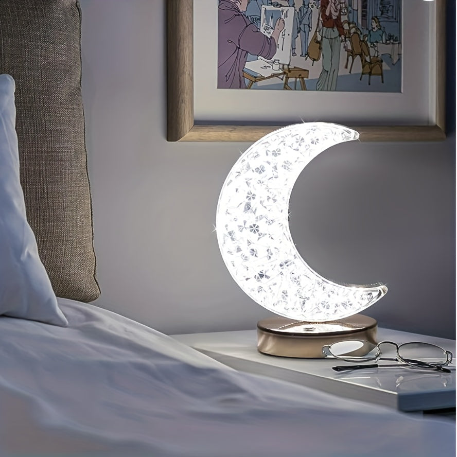 CrystalGlow Lampe - Lampe de Table Dimmable avec Touch