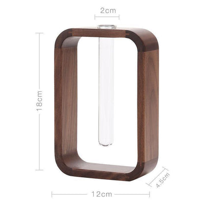 Floroux Vase de plantation en bois et verre | Conteneur de culture élégant | Parfait pour les amateurs de plantes et la décoration