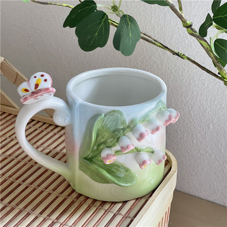 Tasse Floroux peinte à la main florale 3D