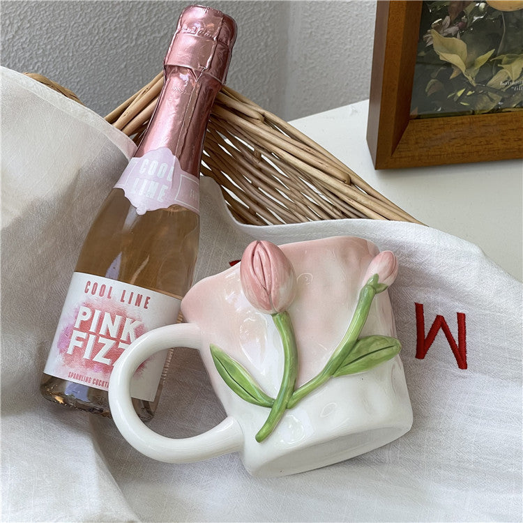 Tasse Floroux peinte à la main florale 3D