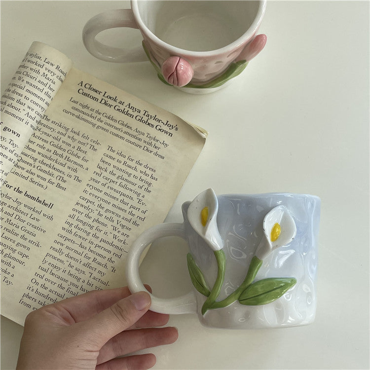 Tasse Floroux peinte à la main florale 3D